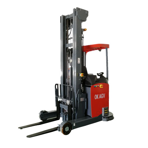 欧铠重型堆垛举升式 磁激光混合导航 负载2000kg 精度±10mm 激光叉车